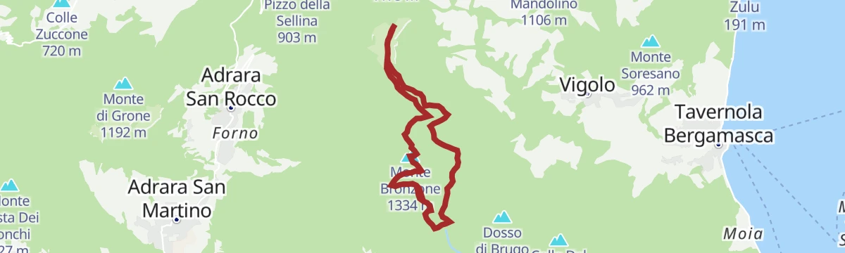 Route map: Monte Bronzone